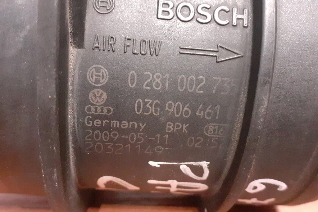 фото №10, Расходомер vw passat cc 357 0281002735 2.0l дизель 120kw 2009