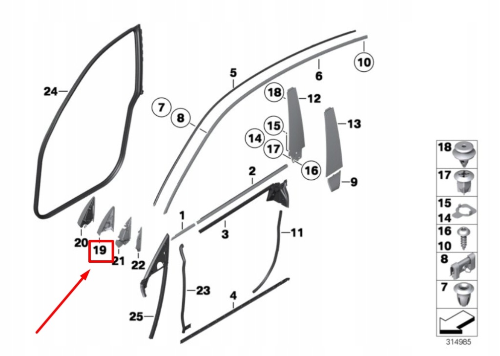 фото №6, Bmw 5 f07 передняя часть правый inner mirror baseplate cover 51337197860