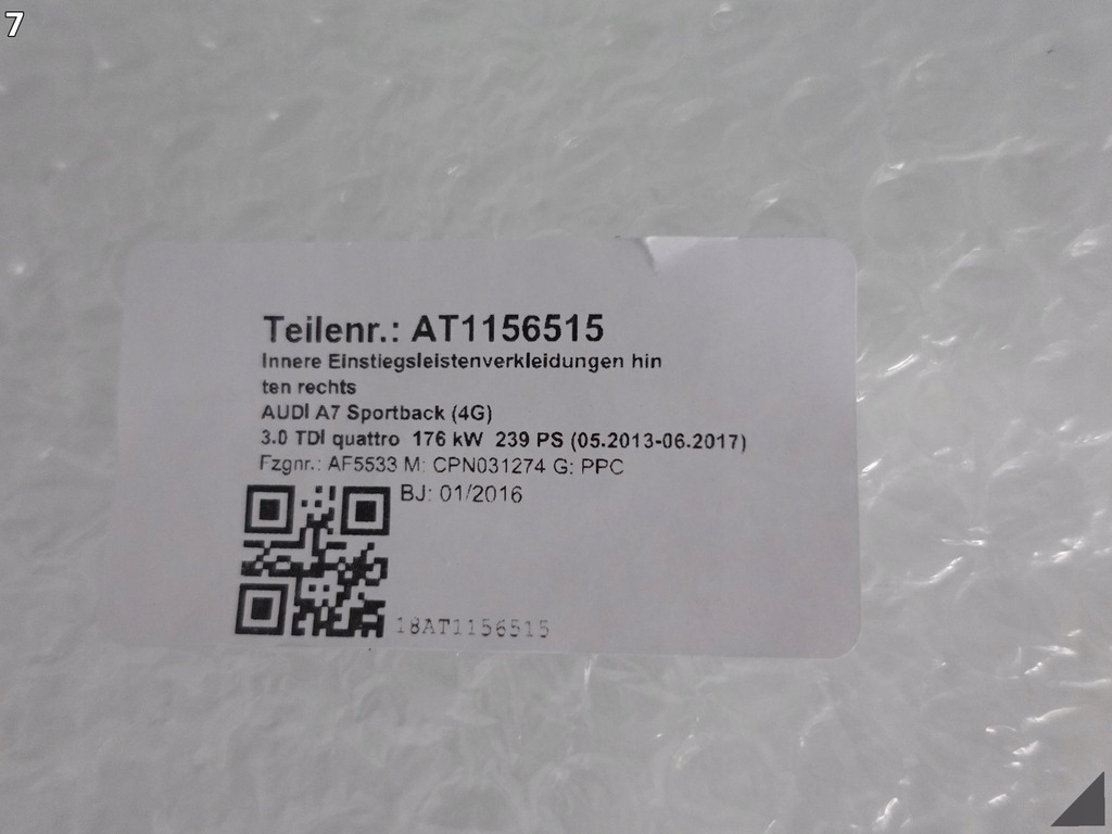 фото №8, Захист обшивка стійка audi оригінальний номер 4g8867767a