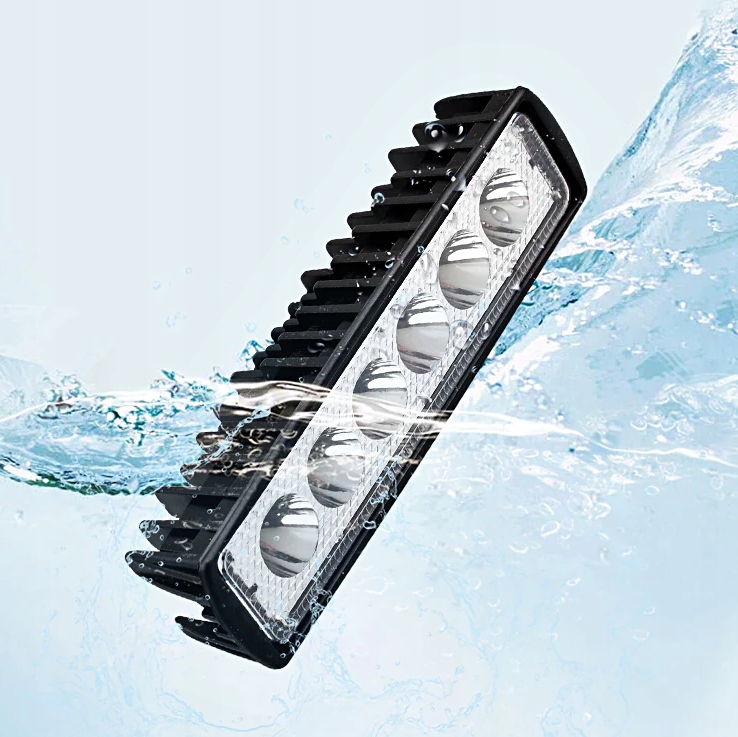 фото №7, Лампа рабочая противотуманная фара led do тягач панель 6 led x3w 18w 12v 24v ip67 e9
