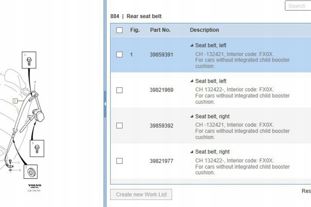 фото №7, Pas безопасности задний левый volvo xc70 ii 39859406 2.0l дизель 120kw 2011