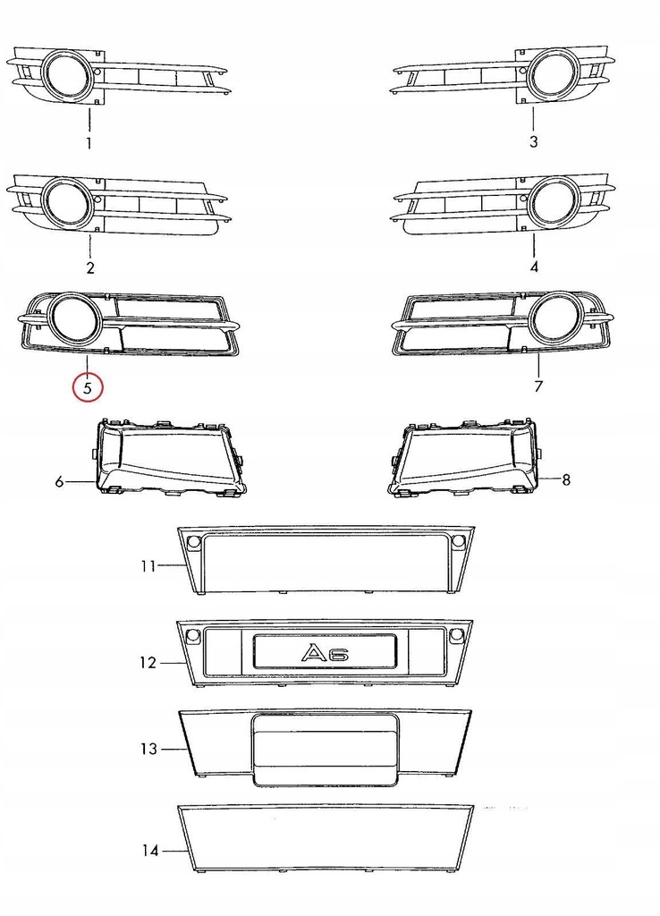 фото №5, Матова czarna решітка przewietrznikowa vag audi a6 avant 2005 2011