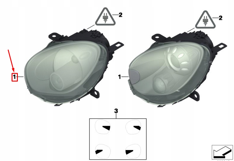 фото №1, Mini countryman r60 передня частина left bi-xenon фара rhd 63129807487