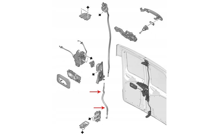 фото №4, Трос замка двері задня нижня jumpy expert scudo 07-