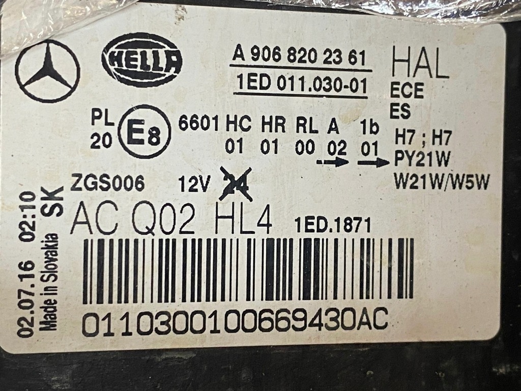 фото №11, Лампа ліва передня mercedes sprinter w906 lift лівий перед