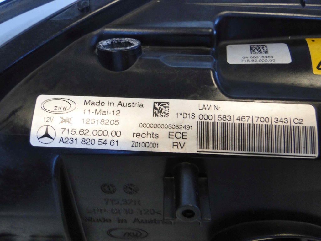 фото №11, Mercedes sl r231 231 лампа правая ксенон ils