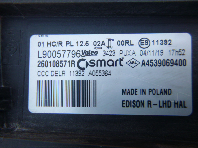 фото №6, Smart w453 fortwo forfour lift лампа перед права