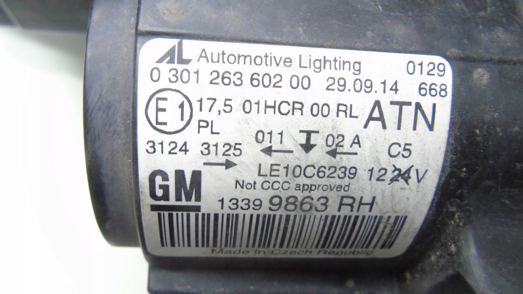 фото №8, Лампа правый перед правая opel zafira c 13399863