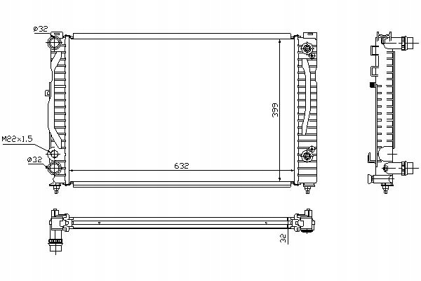 Радіатор двигуна nissens 60499 8d0121251m Ціна