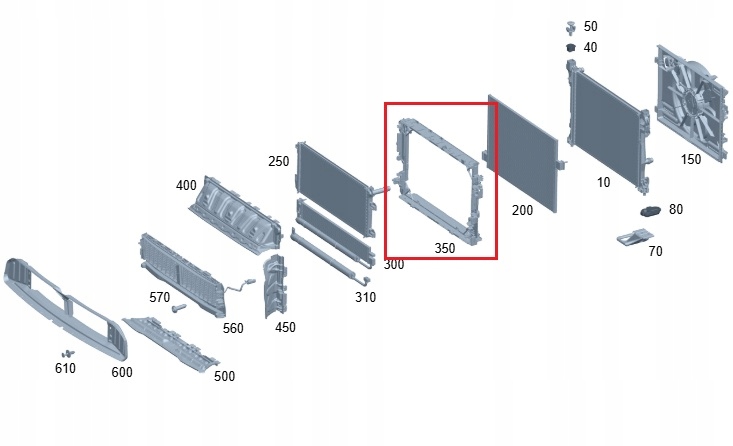 фото №2, Mercedes eqe eqs рама опорный радиатора оригинал