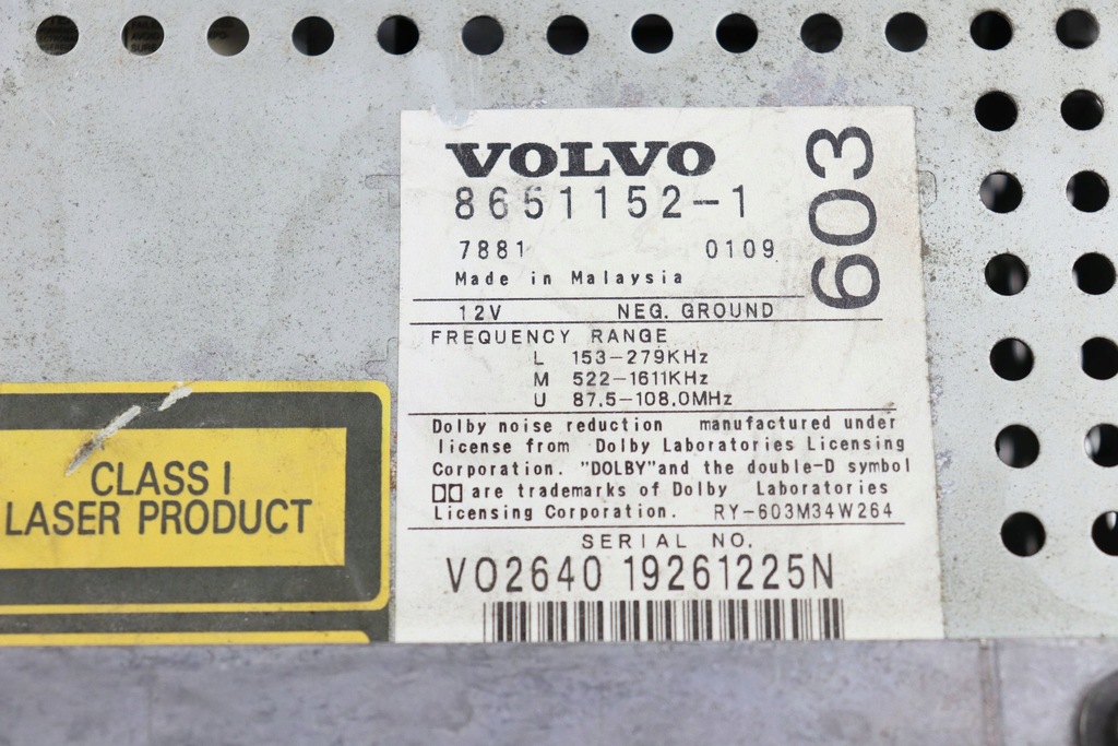 фото №11, Volvo s60 i радио заводской hu-603 8651152-1 86511521 na запчасти - описание
