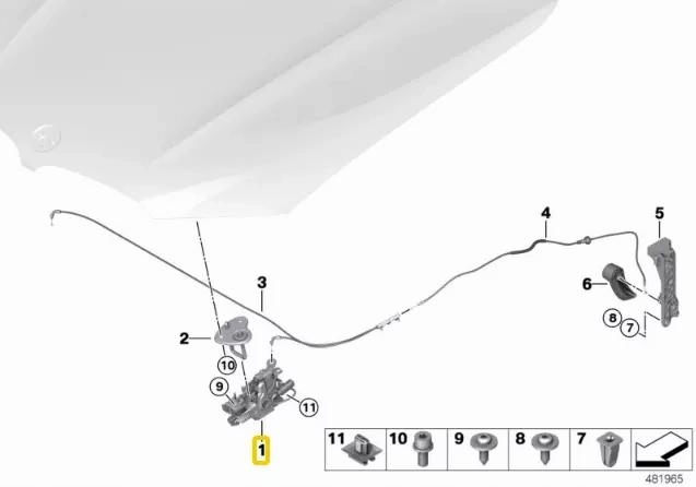 фото №6, Оригінальний номер bmw замок кришки капот лівий bmw x7 g07