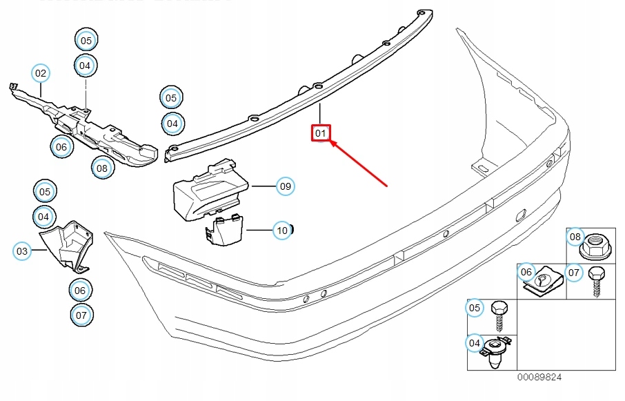 фото №9, Направляющая бампера заднего bmw 3 e46 51127030615 7030615