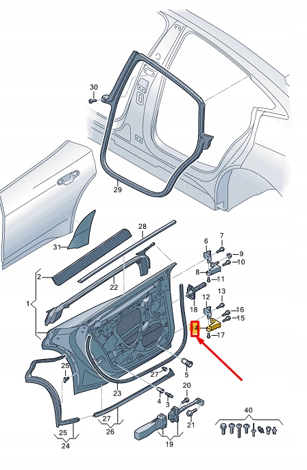 фото №1, Audi e-tron gt rear правый lower door hinge half 9j1833404a