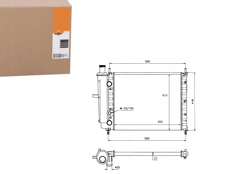 фото №1, Радиатор fiat brava bravo 96- nrf