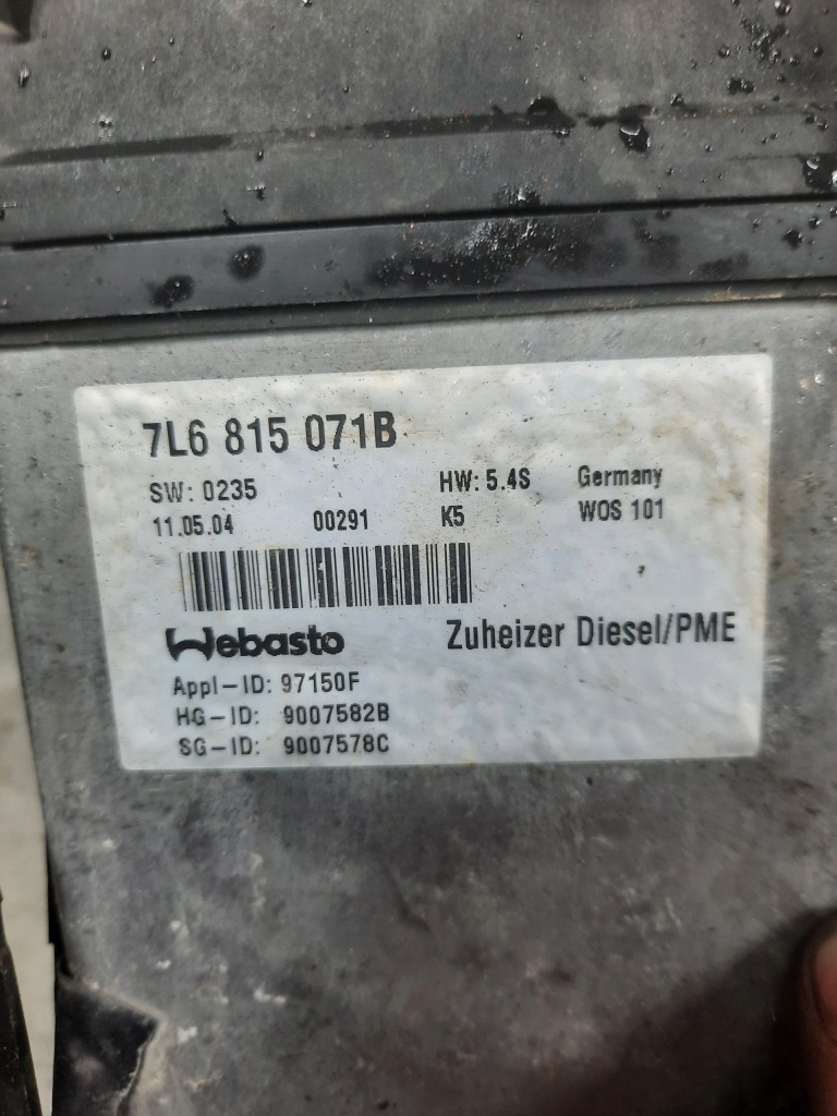 фото №8, Webasto обігрівач 7l6815071b vw touareg 1 дизель