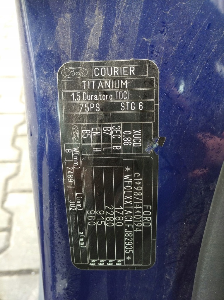 фото №11, Ford tourneo courier ju2 1.5 tdci 14- двигатель xucd 75km