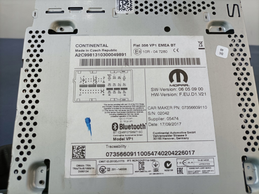 фото №5, Fiat tipo ii радіо радіопрогравач cd 07356609100