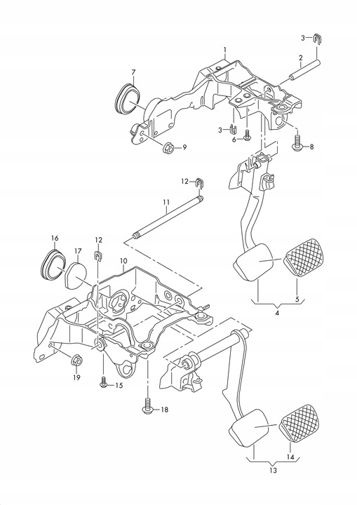 фото №6, 8w1723117b каркас педалей audi q5 80a fy a4 b9 8w