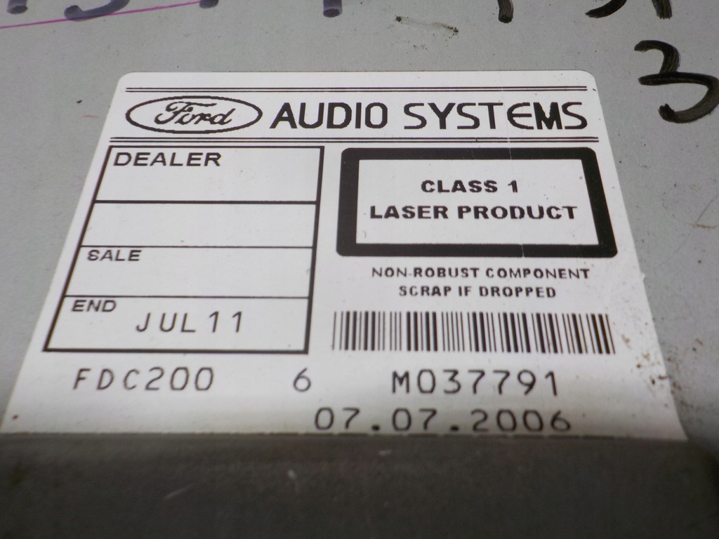 фото №3, Ford s-max 2.0 cdti 2007r. радио заводской m037791