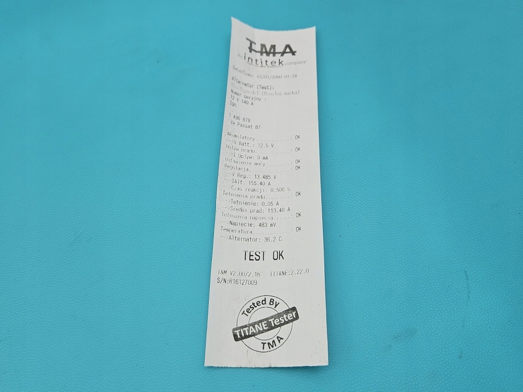 Test генератор vw passat b7 03l903023q 2.0 tsi с Разборки
