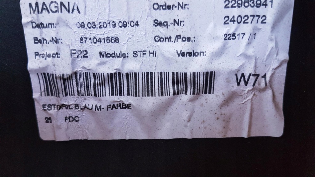 фото №13, Бампер задний bmw seria 2 f22 f23 m-pakiet estoril blau