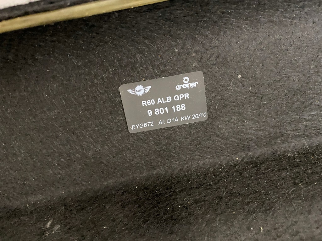 фото №4, Mini r60 полка багажника защита 9801188