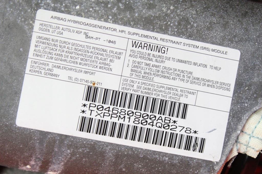 фото №11, Панель приладів приладова консоль панель приладів подушка безпеки eu chrysler pacifica 03-08