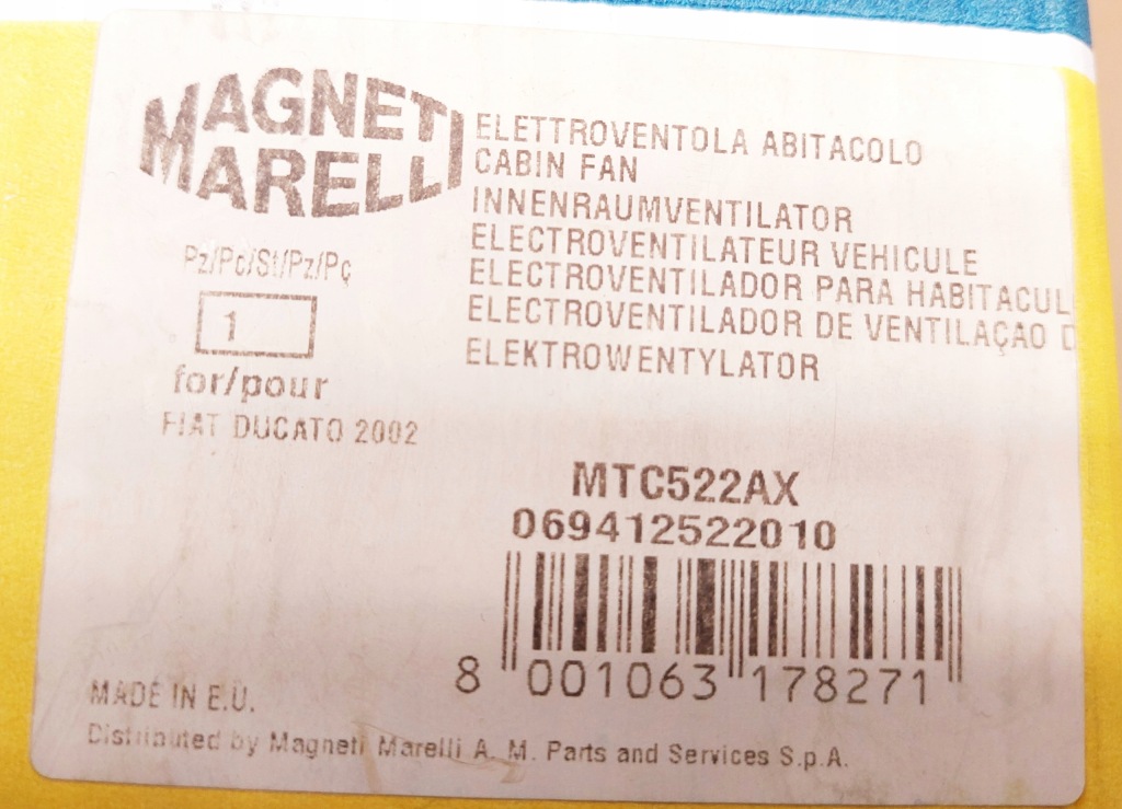 Magneti marelli вентилятор вентилятор 069412522010 fiat ducato Недорого