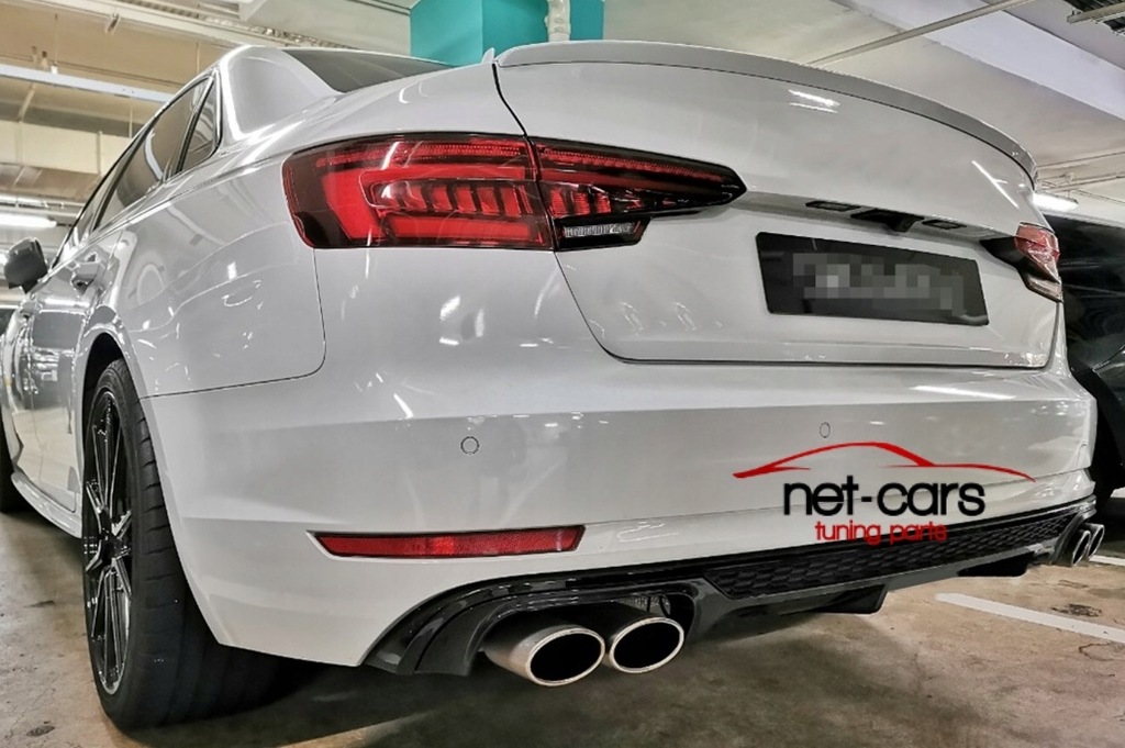 фото №13, Диффузор спойлер audi a4 b9 8w lift 20- насадки чёрный sline s4