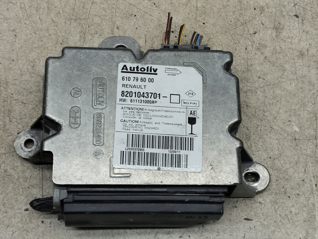 фото №1, Модуль подушка безпеки renault clio iii 8201043701