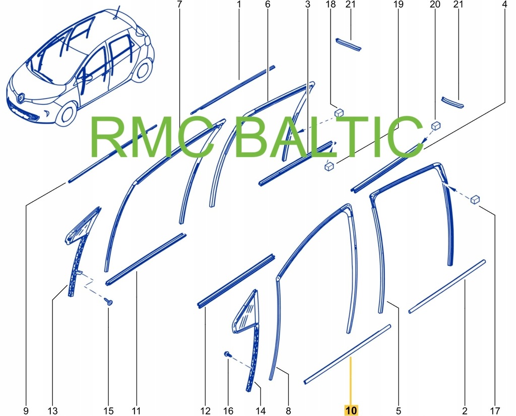 фото №16, Nowa оригінальний номер молдинг ущільнювач лівий перед renault zoe z.e 808337766r