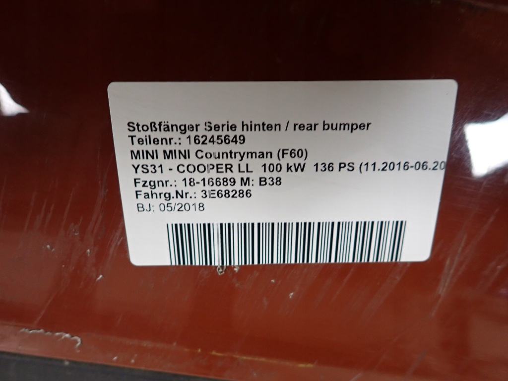 Mini countryman ii f60 16- бампер задняя задний Оригинал