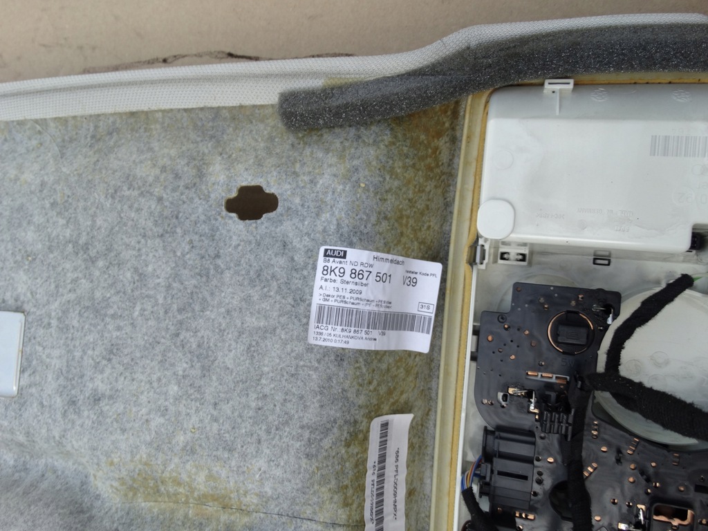 фото №10, Audi a4 b8 allroad kombi avant 08-16 потолок потолок sternsilber оригинал