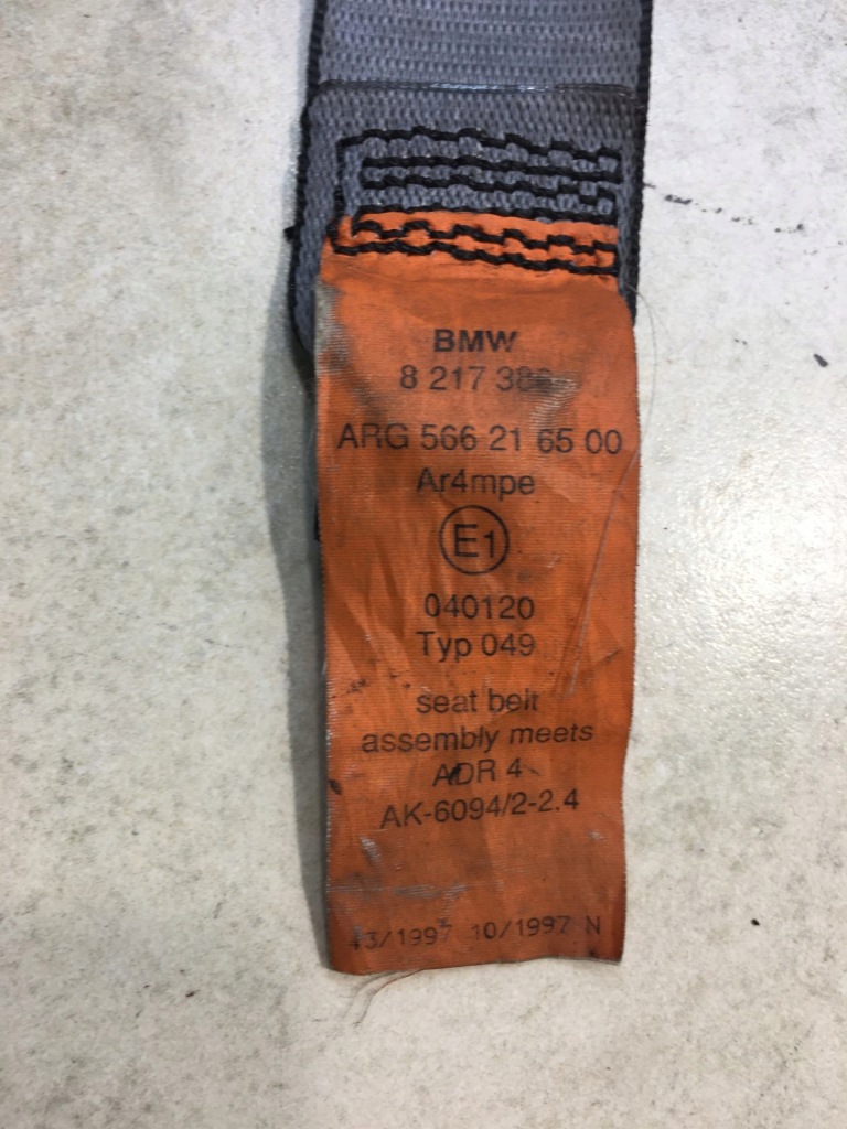 Ремень безопасности правый  перед bmw 5 e39 8217386 Недорого