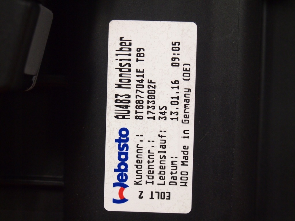 фото №10, Audi a5 8t люк kompletny шторка двигун 14km 8t8877041e / 8t8959591