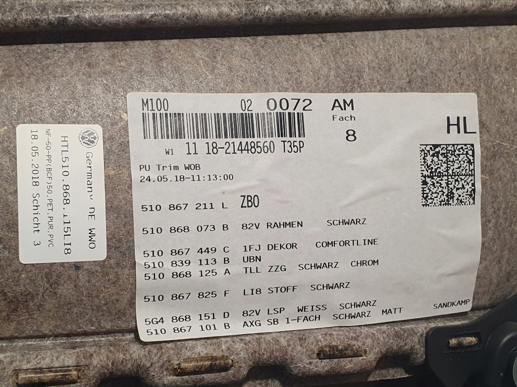 фото №11, Vw golf vii sportsvan 2018r обшивка обивка дверь левый задняя 510867211l