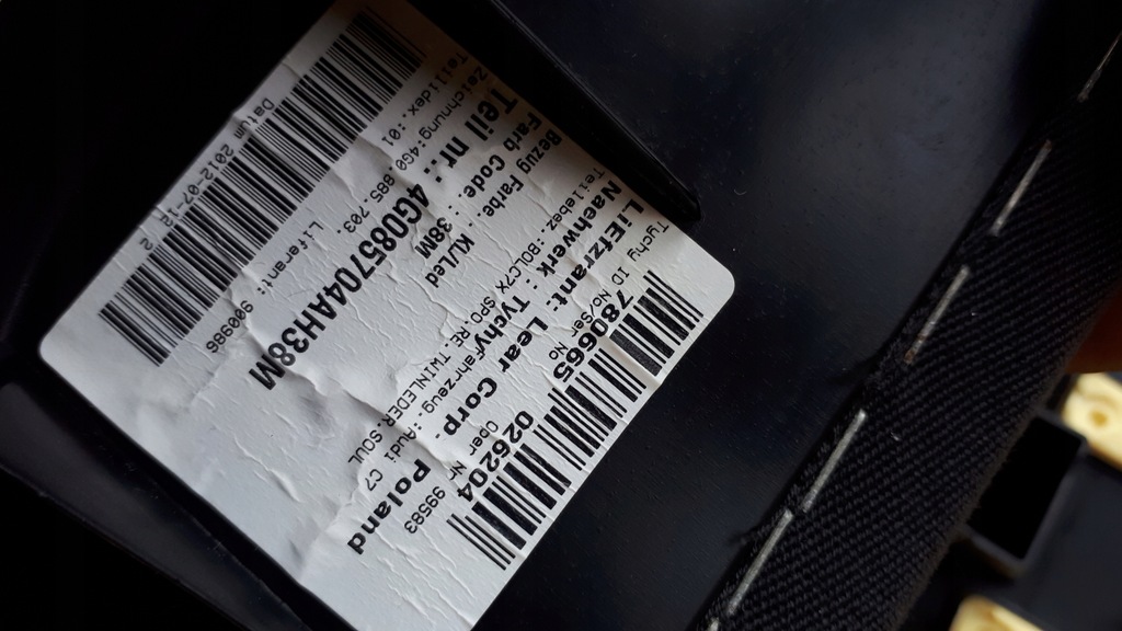 фото №8, A6 c7 4g обшивка сиденье задняя левый правый кожа 2x a7