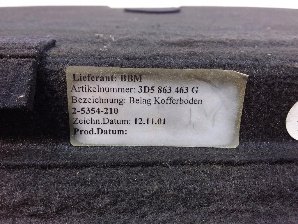 фото №5, Vw phaeton обшивка пол багажника 3d5863463g