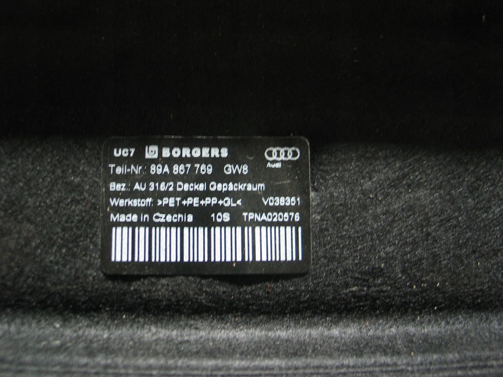 фото №9, Полка багажника audi q4 e-tron 89a 89a867769