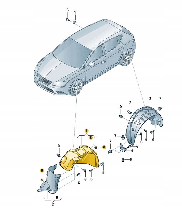 фото №1, Правое передние подкрылок seat leon 5f0809958f