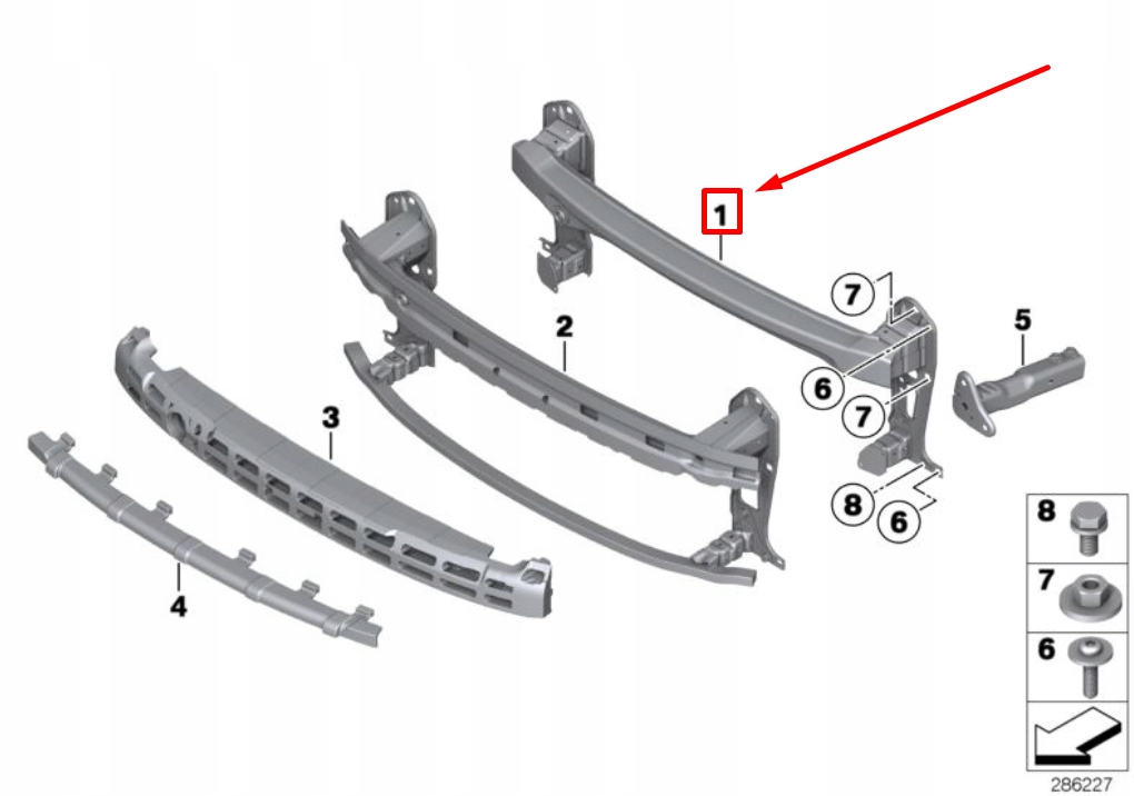 фото №3, Mini cooper r56 передняя часть бампер усилитель carrier 51117147914