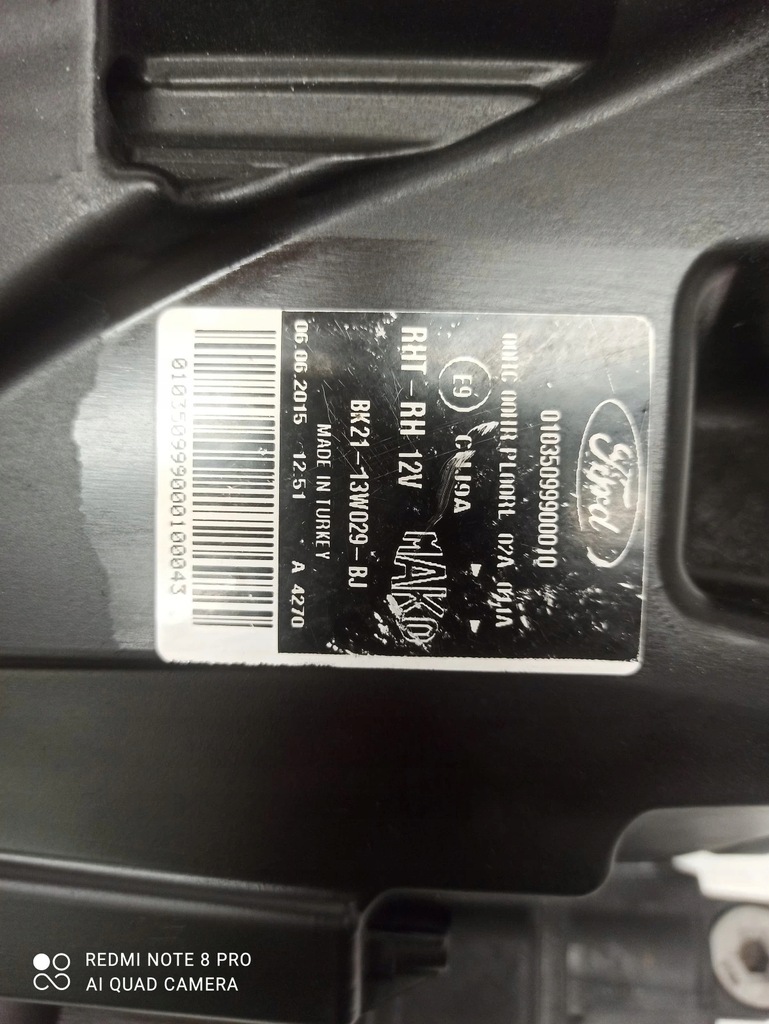 фото №9, Лампа права ford transit turneo custom 12-17