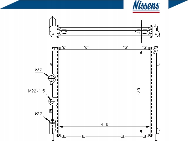 фото №13, Радіатор двигуна nissan kubistar 03- 1.9 d