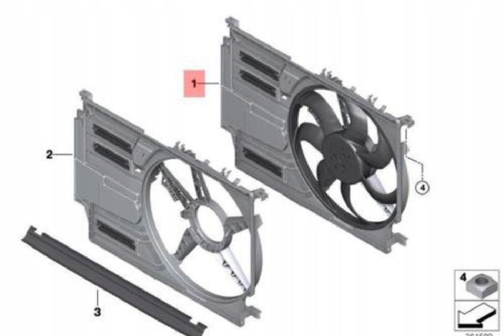 Вентилятор радіатора конденсатор bmw f45 f46 f55 400w 7617609 17427617609 Київ