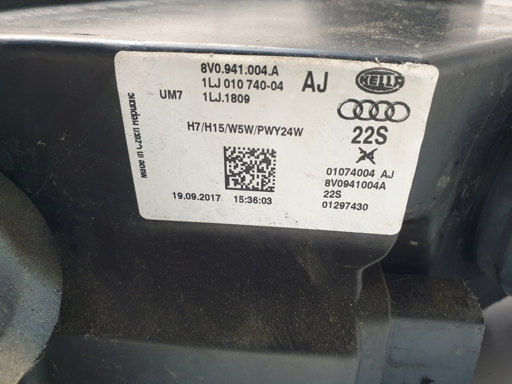 фото №7, Фара лампа передня права перед правий uk audi a3 8v