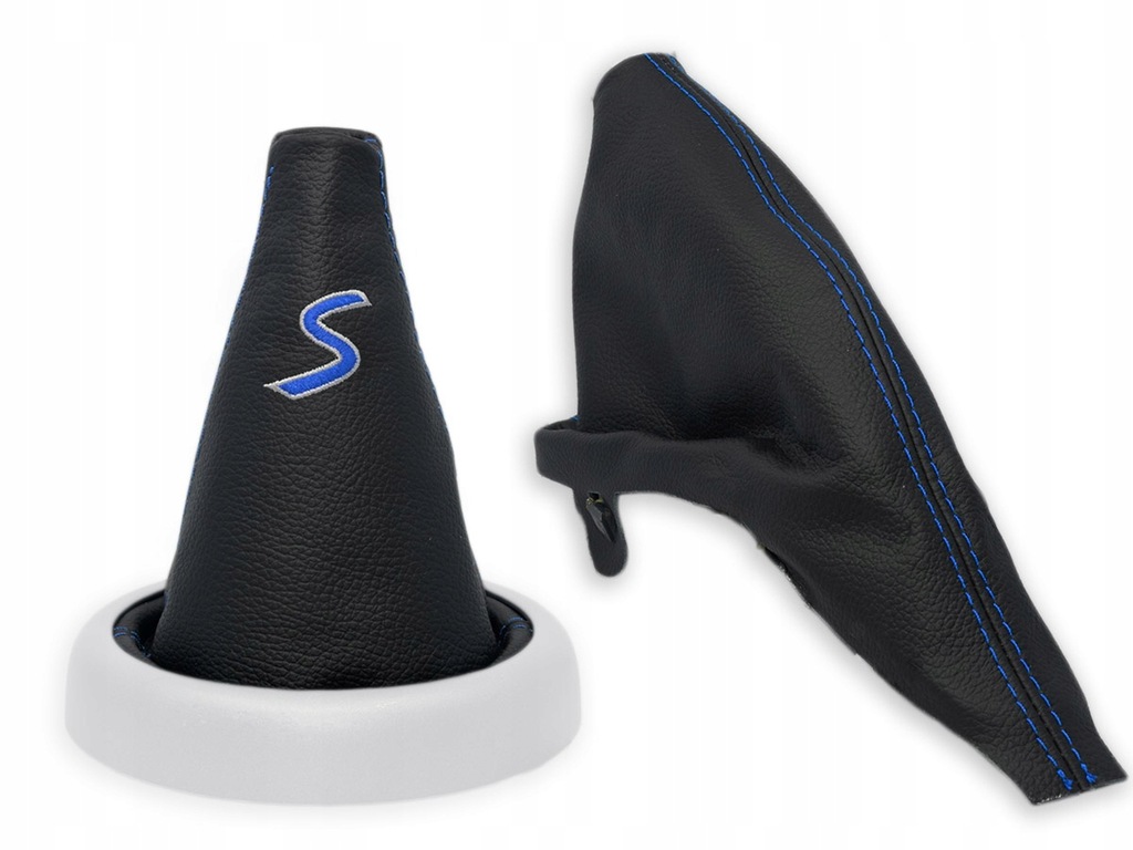 фото №1, Mini cooper s r50 комплект чохли важеля czarna шкіра вишивка granatowy