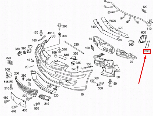 фото №7, Mb slk r171 amg передний бампер правая защита декоративная a17188804419999