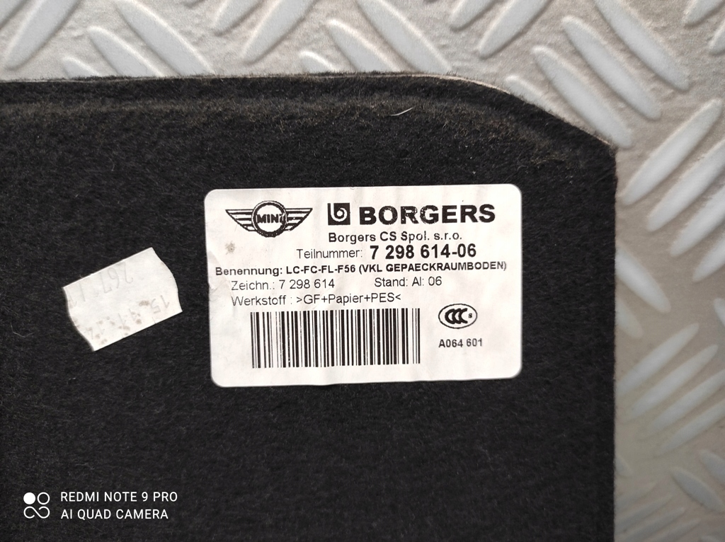 фото №5, Полка задняя пол багажника mini cooper one f56