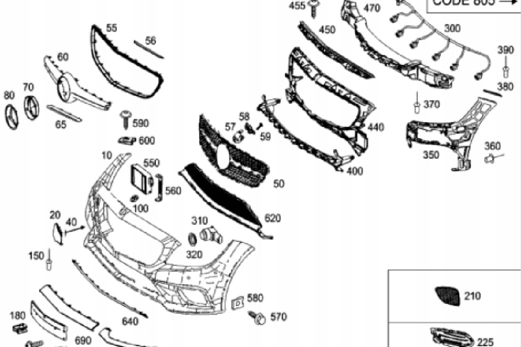 Mb e-class c207 передній бампер amg лівий хромований молдинг a2078850774 Ціна